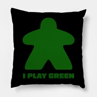 Meeple - I Play Green Pillow