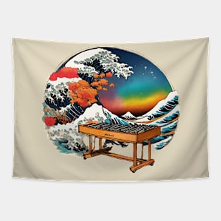 Vintage The Great Wave and Vibraphone Player Musician of Vibraphonist Tapestry