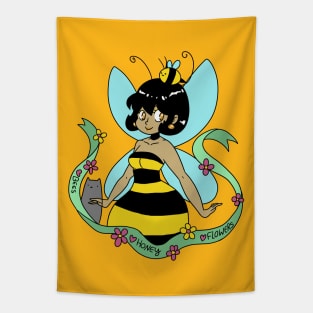 Bee Fairy and Cat Tapestry