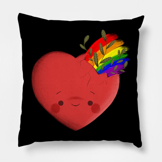 Proud Heart Pillow by lamosquitamuerta