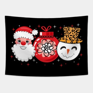 Christmas Santa Claus Snowman Bauble Tapestry