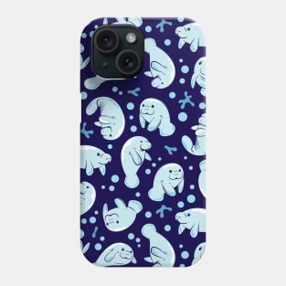 Cute Manatee Blue Pattern Phone Case