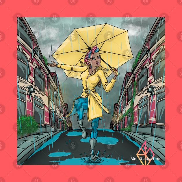 Reva Prisma dancing in the rain by Mei.illustration