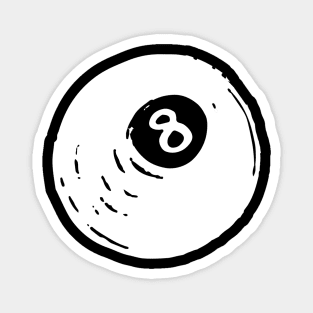 8 Ball Doodle White Magnet