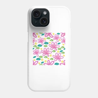 Marker pen floral pattern Phone Case