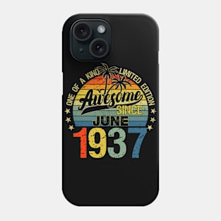 Vintage 85 Years Old June 1937 Decorations 85th Birthday Phone Case