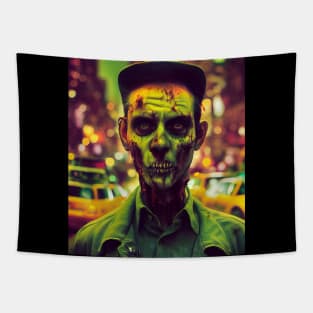 Zombie Taxi Driver Portrait Tapestry