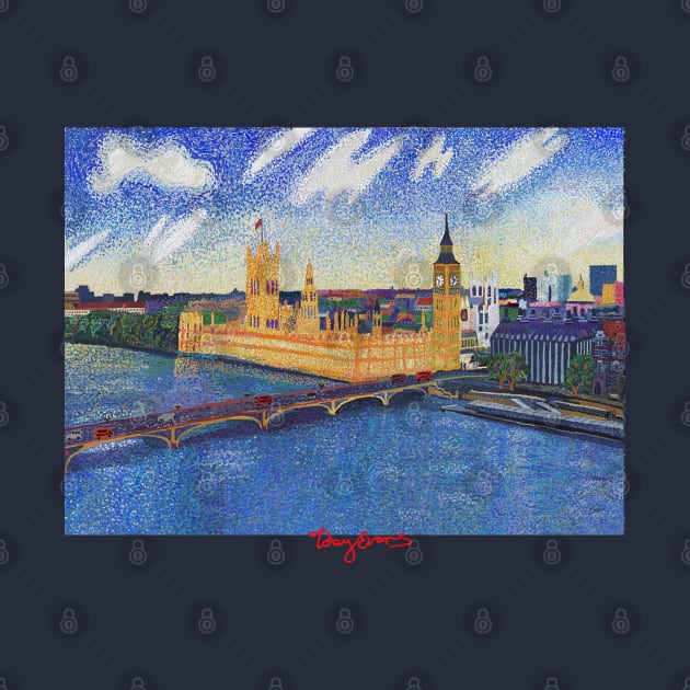 Westminster on the Thames, London by tobycentreart