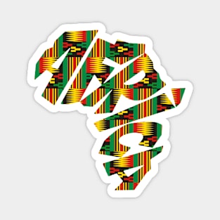 Africa Map with Kente Pattern, African Style Magnet