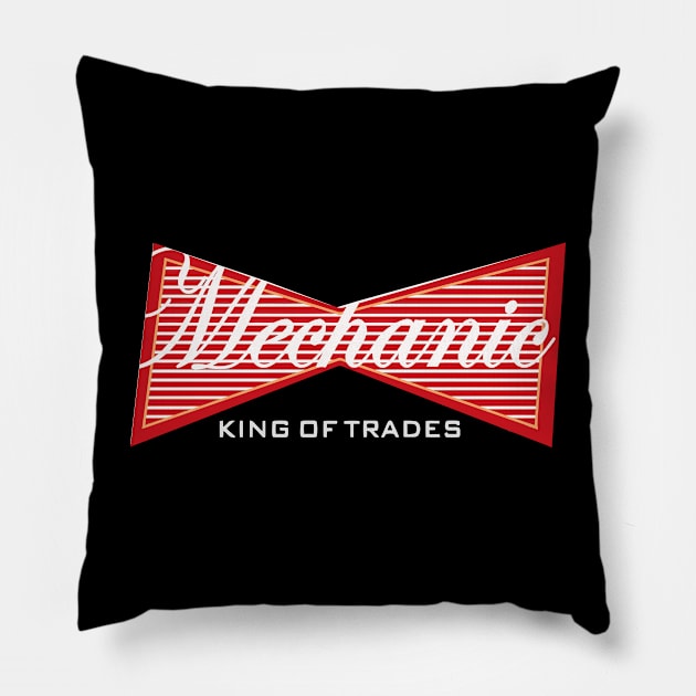 Mechanic King Of Trades Pillow by Tee-hub