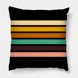 Minimal Retrowave Aesthetic Striped Pillow