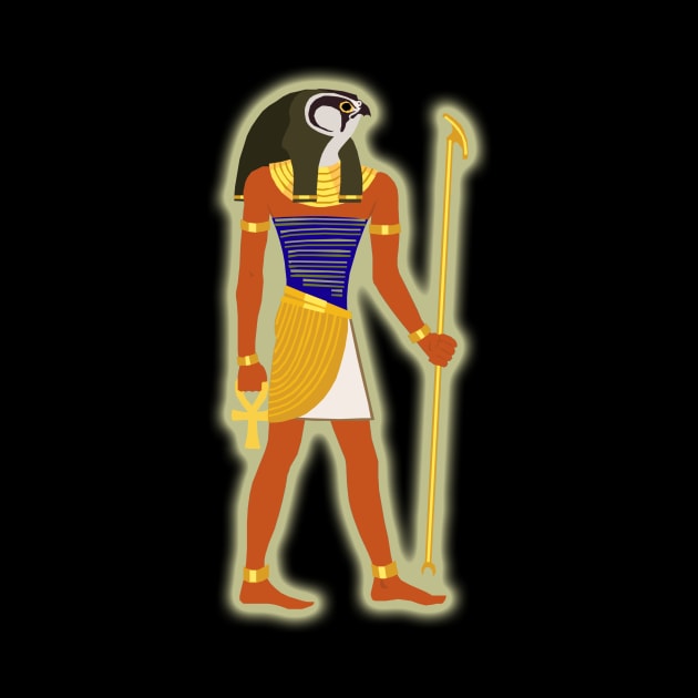 Egyptian god Horus and his name written in Hieratic by PharaohCloset