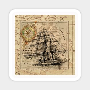 Travel Neck Gator Sailboat Map Traveling Magnet