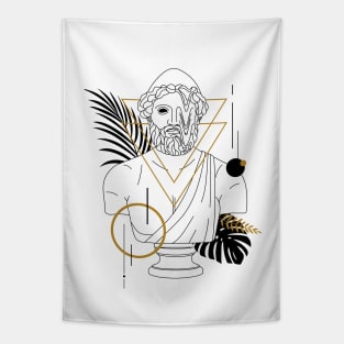 Hephaestus (Vulcanus). Creative Illustration In Geometric And Line Art Style Tapestry