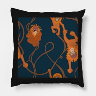 Orangutan in the jungle Pillow