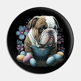 Easter Bulldog Pin