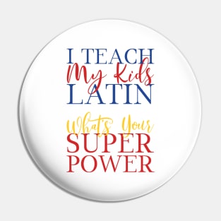 Superhero Latin Homeschool Mom Pin