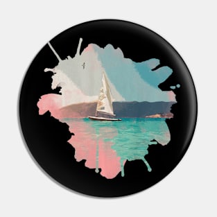 Boat Sea Aquarelle Pin