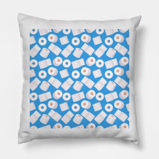 Toilet paper blue (pattern) Pillow