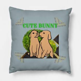 cute bunny t shirt Pillow