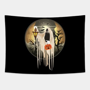 Creepy Ghost with Lantern - Halloween Tapestry