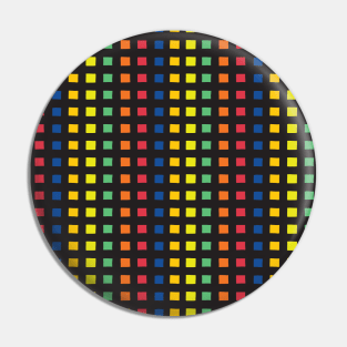 Black grid over rainbow squares Pin