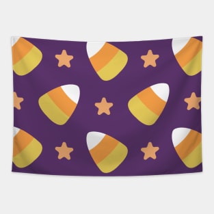 Candy Corn cute spooky Halloween themed pattern background Tapestry