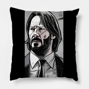 John Wick- Comic Book Style_001 Pillow