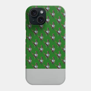 Pheasant pattern on green background Phone Case