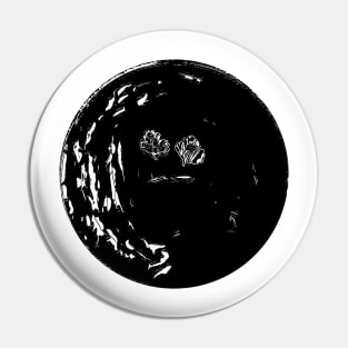 Black Parsley Moon Face Pin