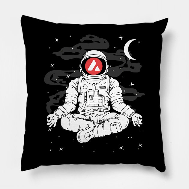 Astronaut Yoga Avalanche AVAX Coin To The Moon Crypto Token Cryptocurrency Blockchain Wallet Birthday Gift For Men Women Kids Pillow by Thingking About