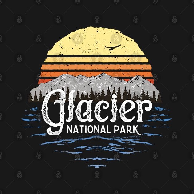 Vintage Glacier National Park Montana T-shirt Gift Souvenir by USProudness