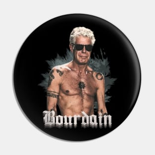 Anthony Bourdain Coll Design Ilustration Pin