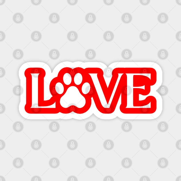 Love for Pets - Paw Print Heart Magnet by Creatifly Graphic Tees