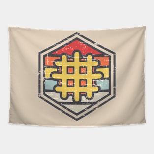 Retro Badge Waffle Light Tapestry