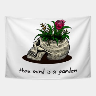 skull mind garden Tapestry