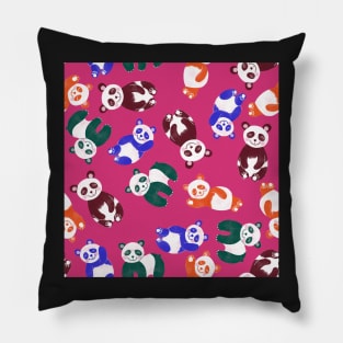 Happy-pandas-colorful-pink-cute-cuddly-animals Pillow