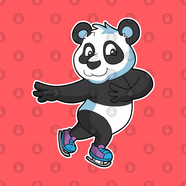 Figure Skate Panda Bear Ice Skater Winter Sports by E