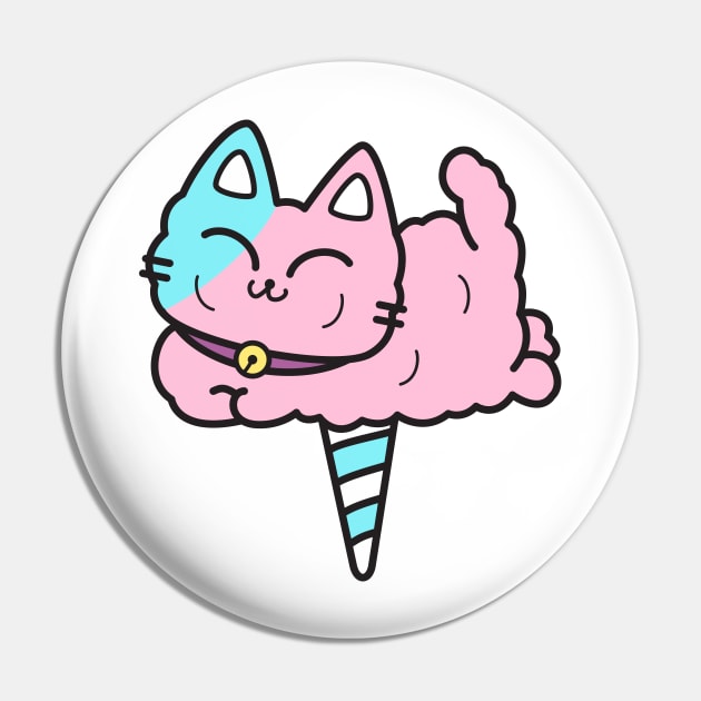 Cotton Kitty Puff Pin by plattercats