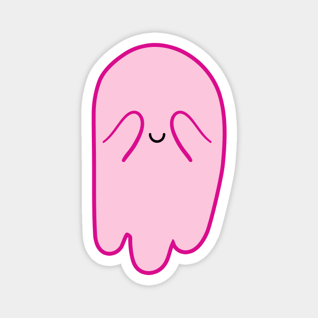 Pink Cute Ghost Boo Magnet by Lab Printopia