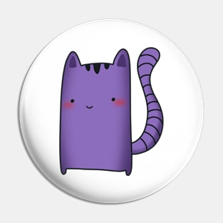 Purple smiley cat Pin