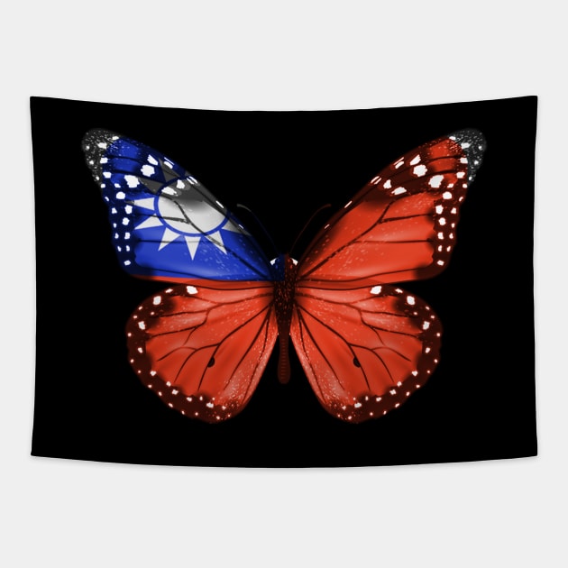 Taiwanese Flag  Butterfly - Gift for Taiwanese From Taiwan Tapestry by Country Flags