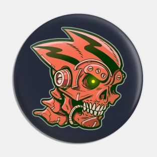 Crimson Skull Bot Pin