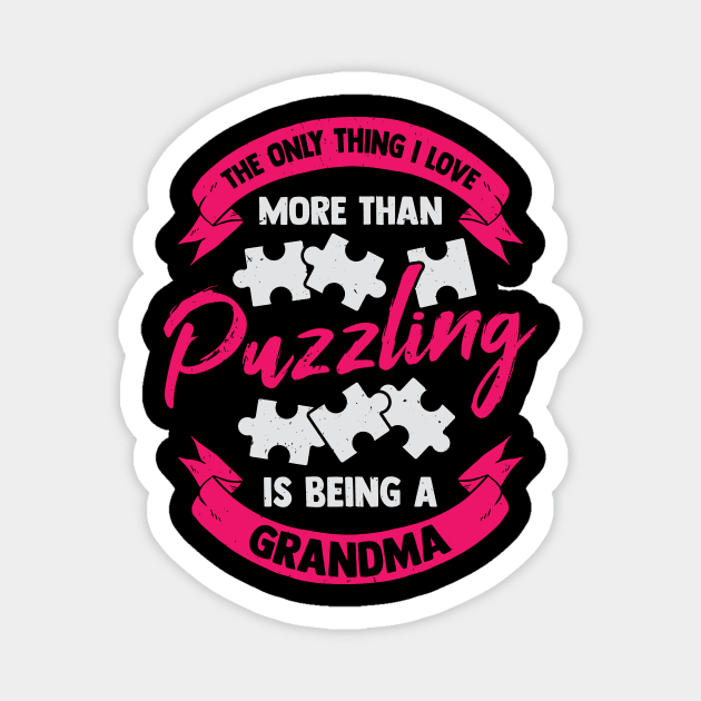 Jigsaw Puzzle Puzzling Grandma Gift Magnet by Dolde08