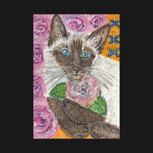 Siamese cat flowers T-Shirt