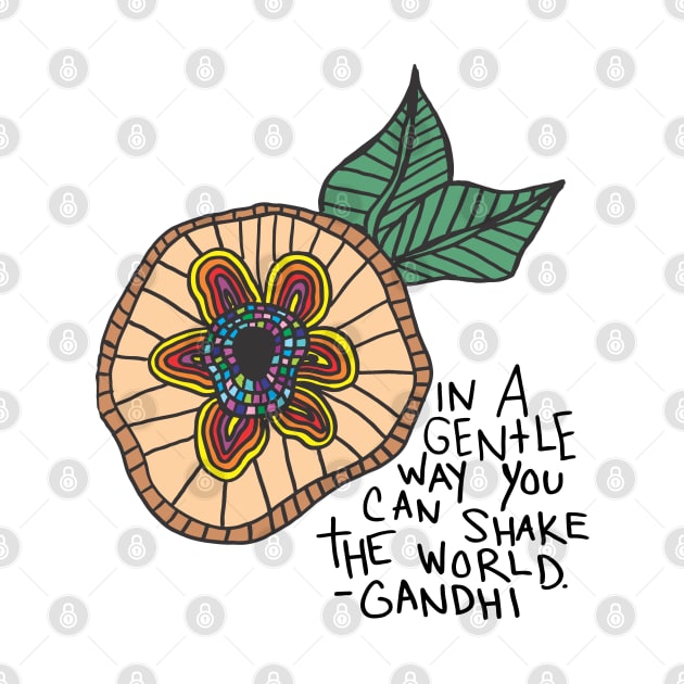 In a Gentle World inspirational quote Gandhi by russodesign