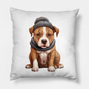 Winter American Staffordshire Terrier Dog Pillow