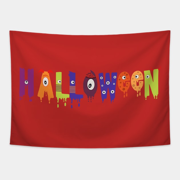 Colorful Halloween Tapestry by holidaystore