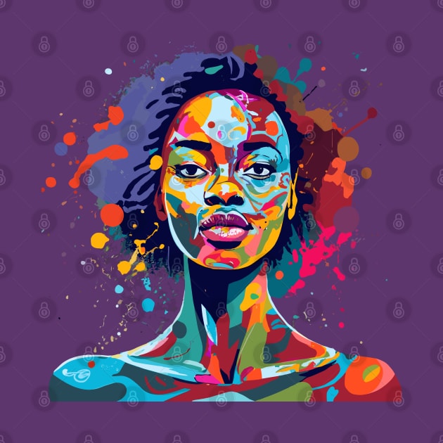 Afrocentric Woman Multicolored Painting by Graceful Designs