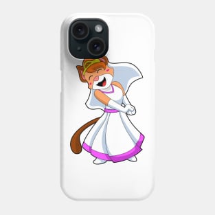 Cat as Bride with Wedding dress & Crown Phone Case